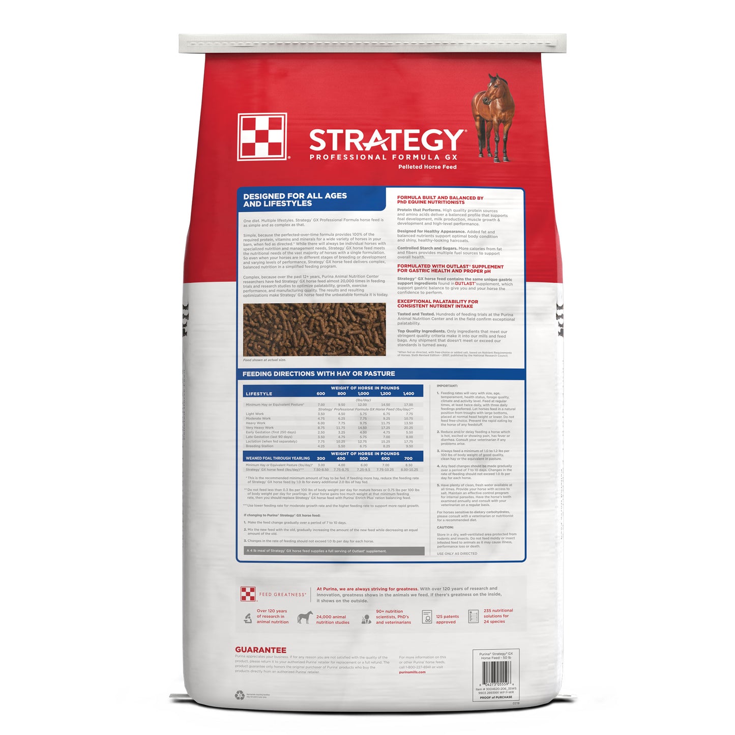 Back Purina Strategy GX Professional Formula 50 Pound Bag