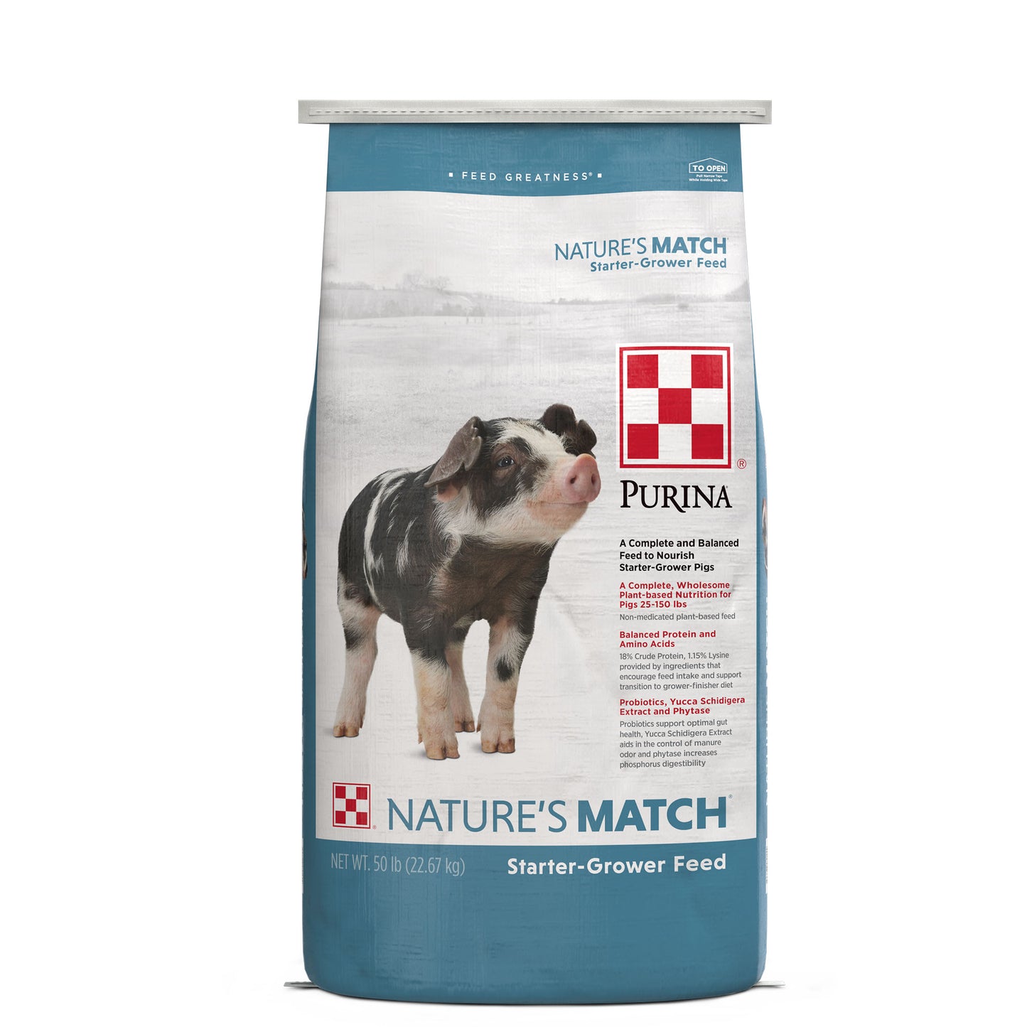 Front of Nature's Match Starter-Grower 50 Pound Bag