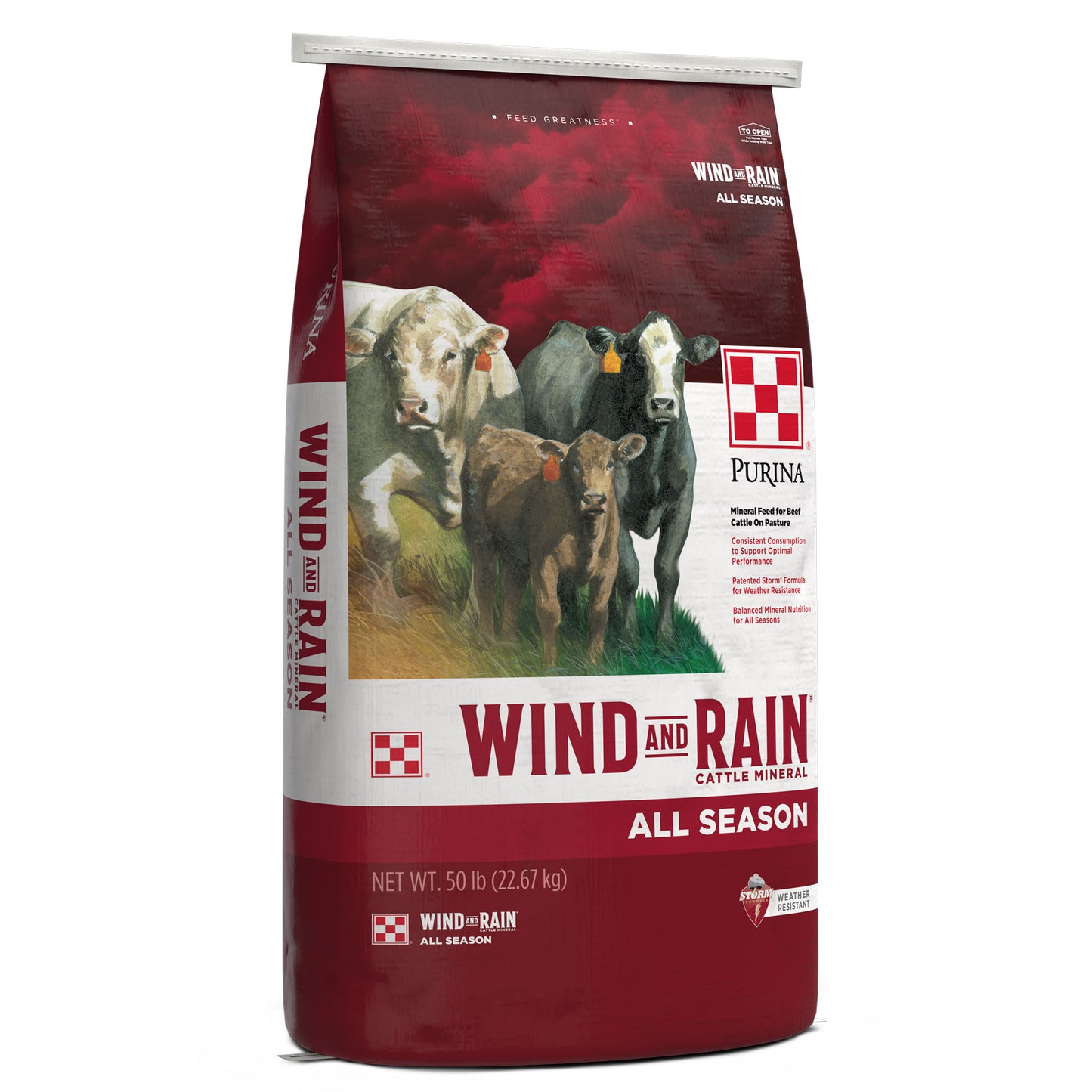 Left Angle of Purina Wind and Rain All Season 50 Pound Bag
