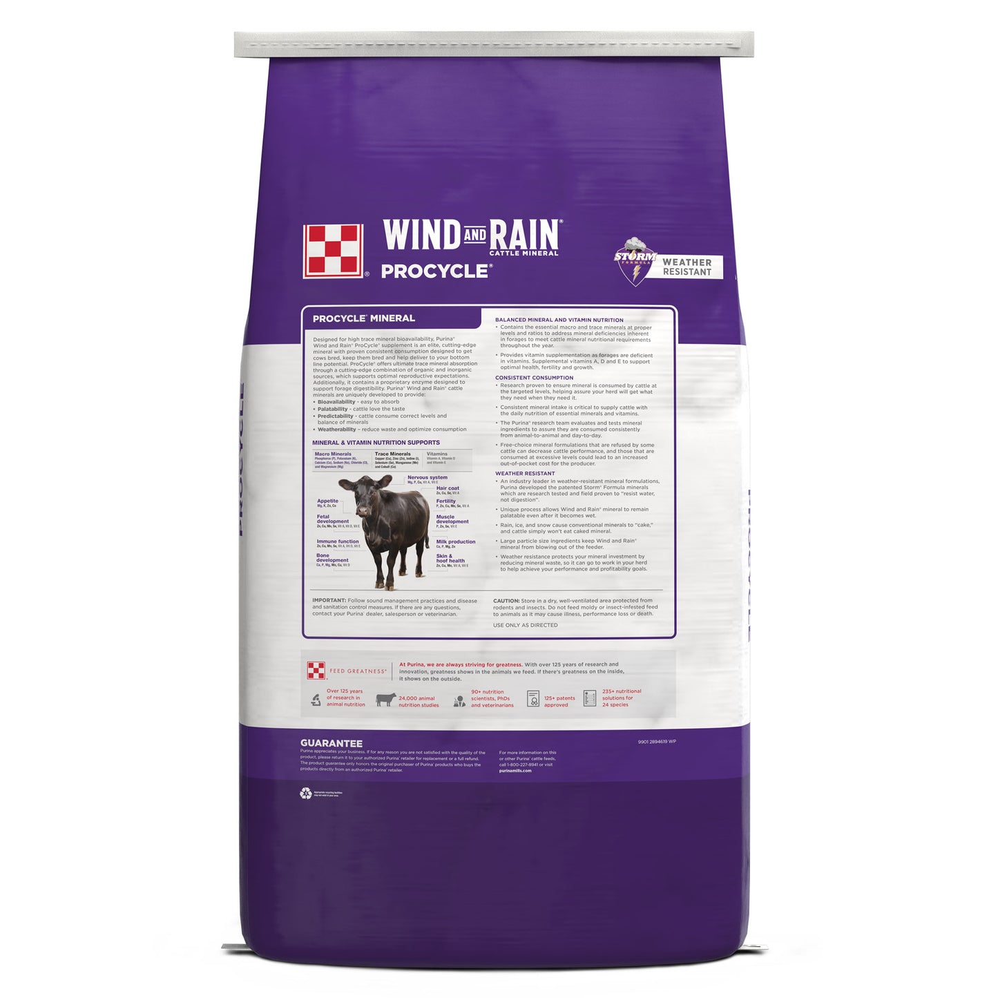 Back of Wind and Rain Procycle 50 Pound Bag