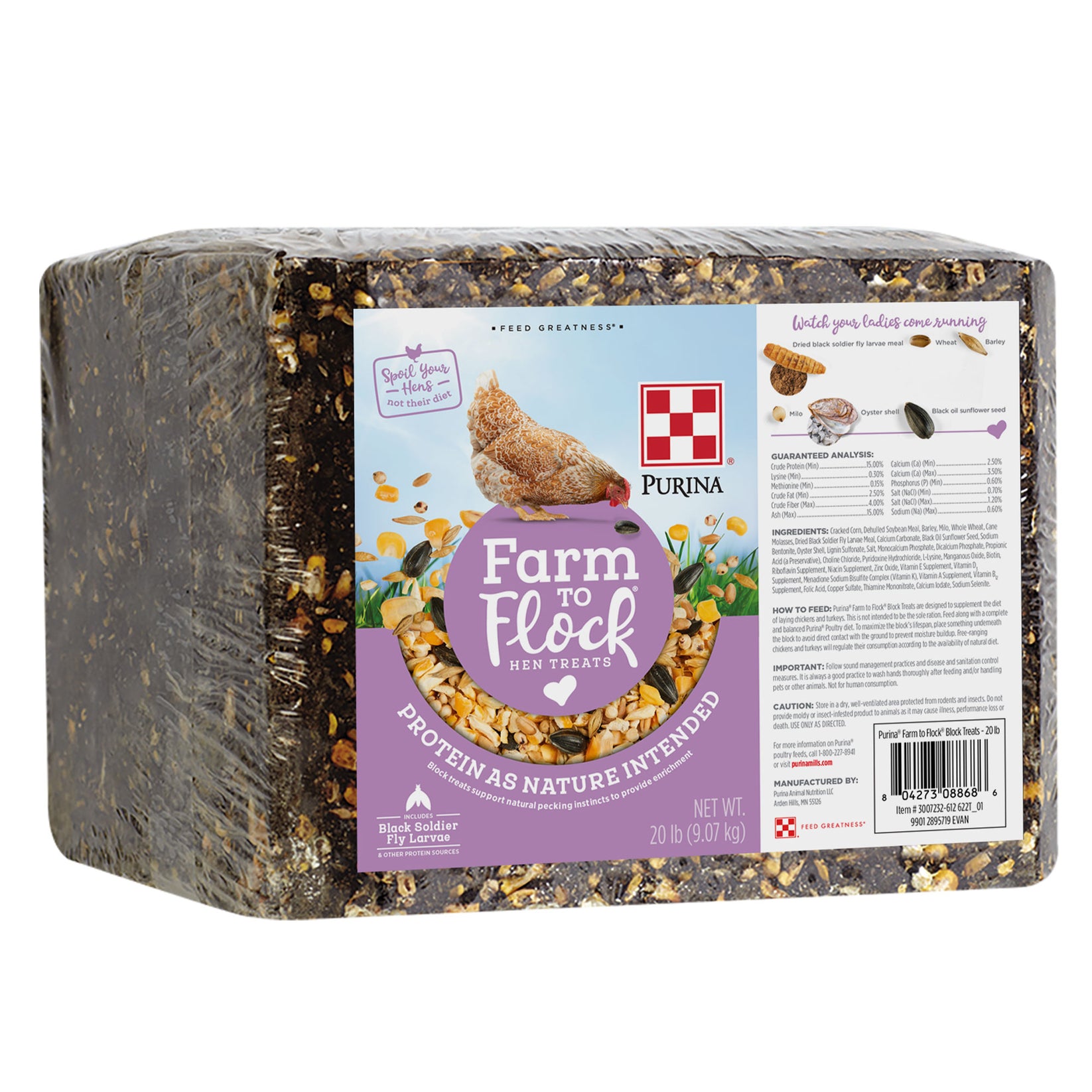 Purina® Farm to Flock® Hen Block for Chickens & Turkeys Black Soldier