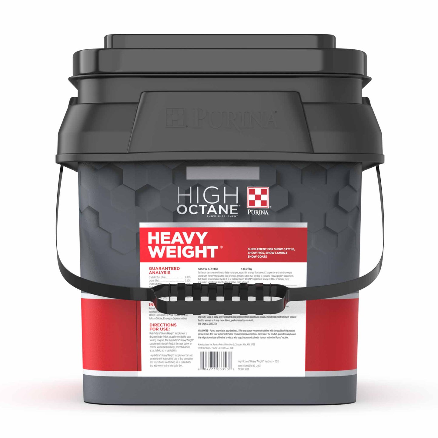 Back of the Purina High Octane Heavy Weight Show Supplement