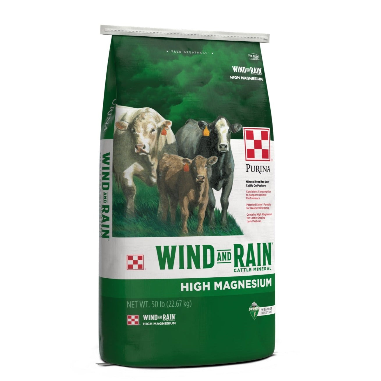 Purina® Wind & Rain® Storm® Hi-Mag 4 Complete Cattle Mineral Left angle