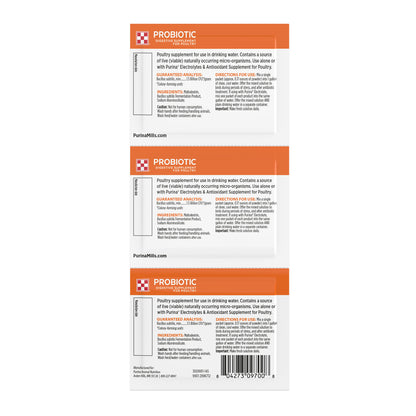 Back of Purina® Probiotic Digestive Supplement for Poultry