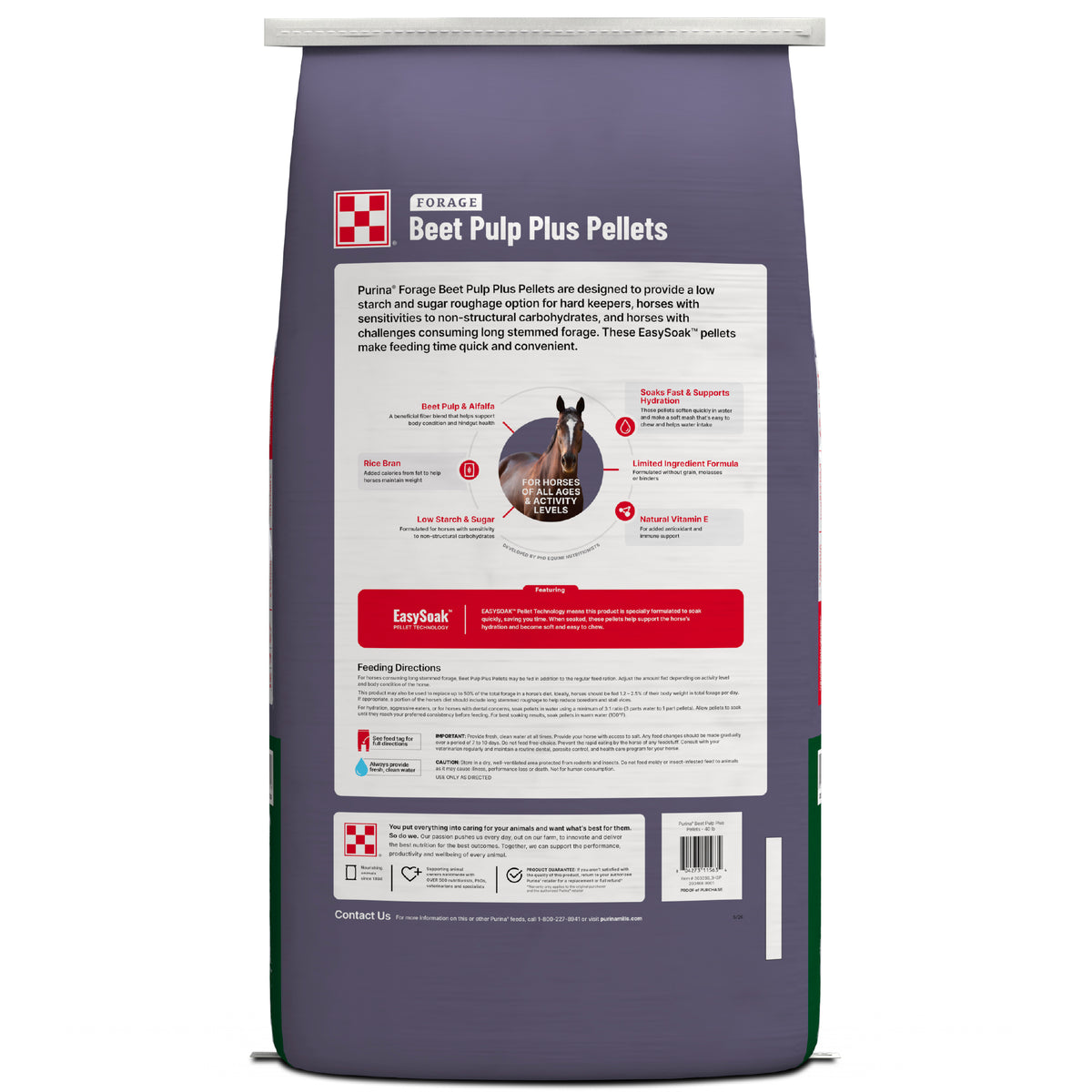 Purina® Forage Beet Pulp Plus Pellets, 40 lb Bag
