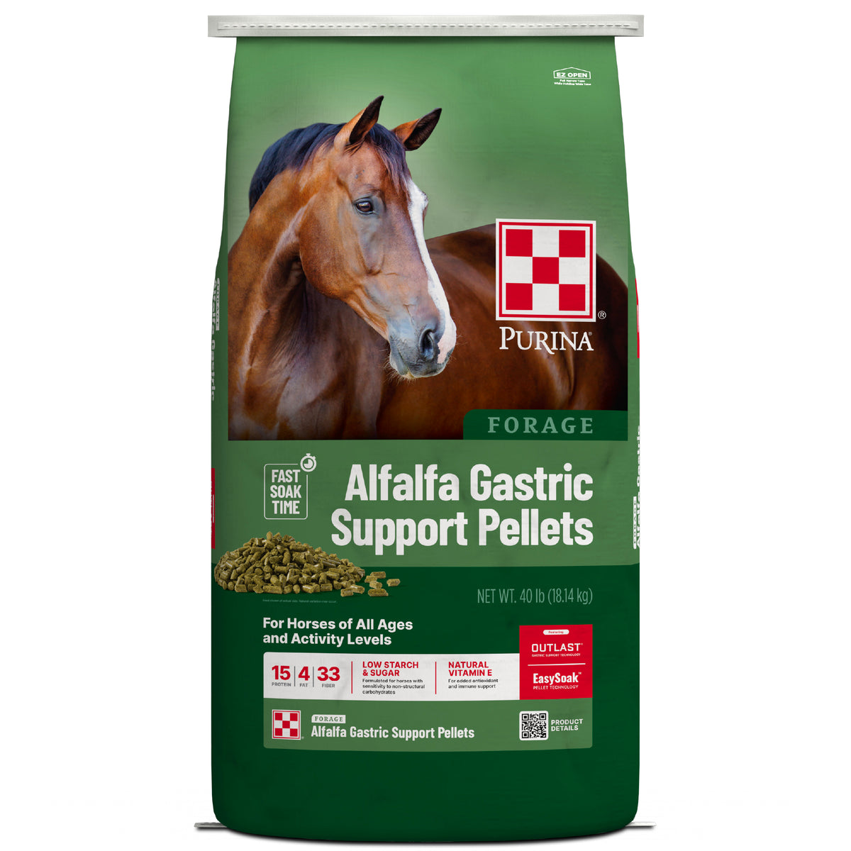 Purina® Forage Alfalfa Gastric Support Pellets, 40 Pound Bag