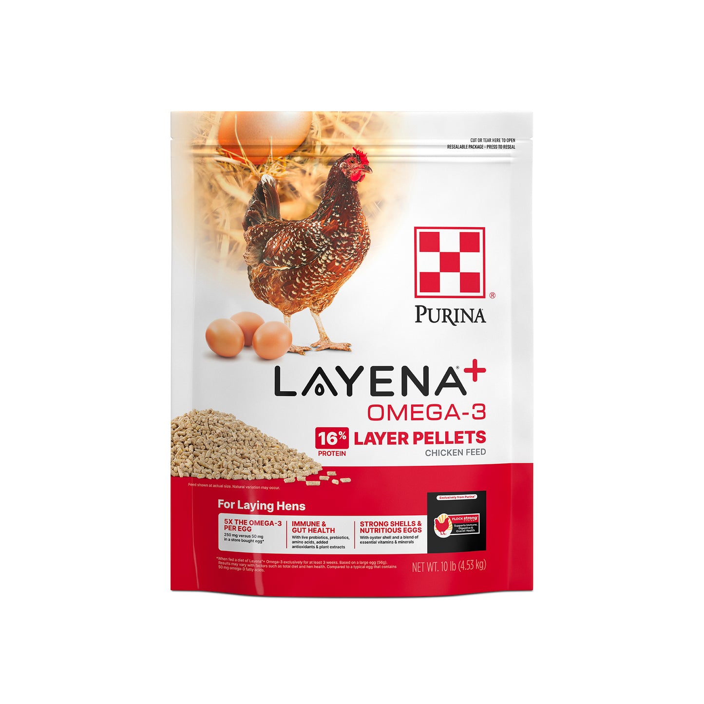 Purina® Layena®+ Omega-3 Chicken Feed Pellets