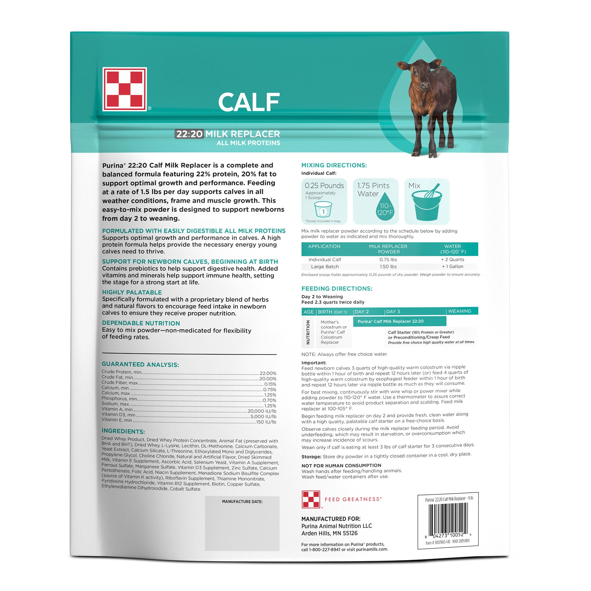Purina® 22:20 Calf Milk Replacer | Shop Milk Replacer for Calves ...