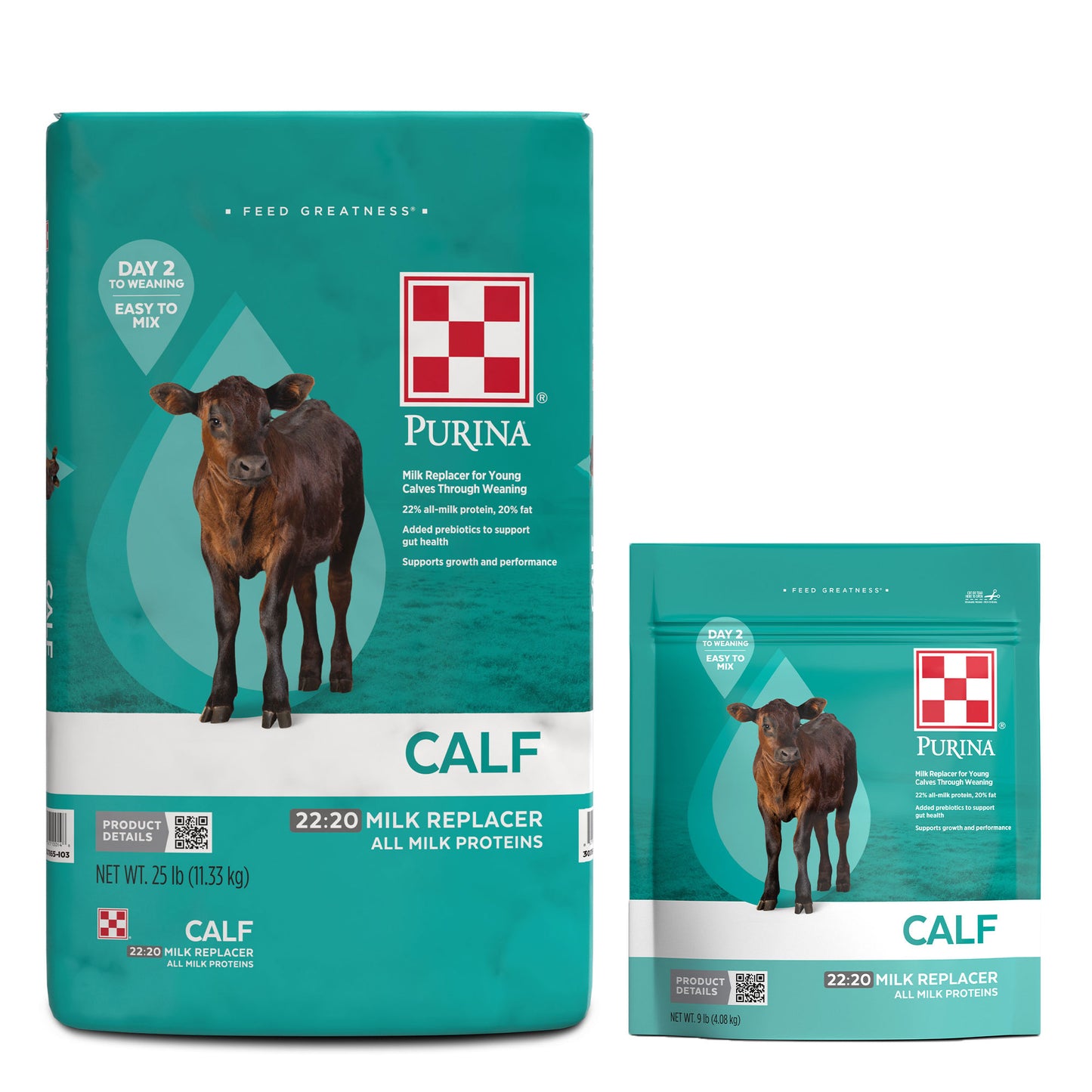Purina Calf Milk Replacer 22-20 25 Pound and 9 LB grouped together