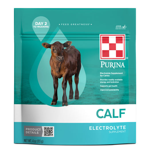 Front of Purina Calf Electrolyte 4 OZ Pouch