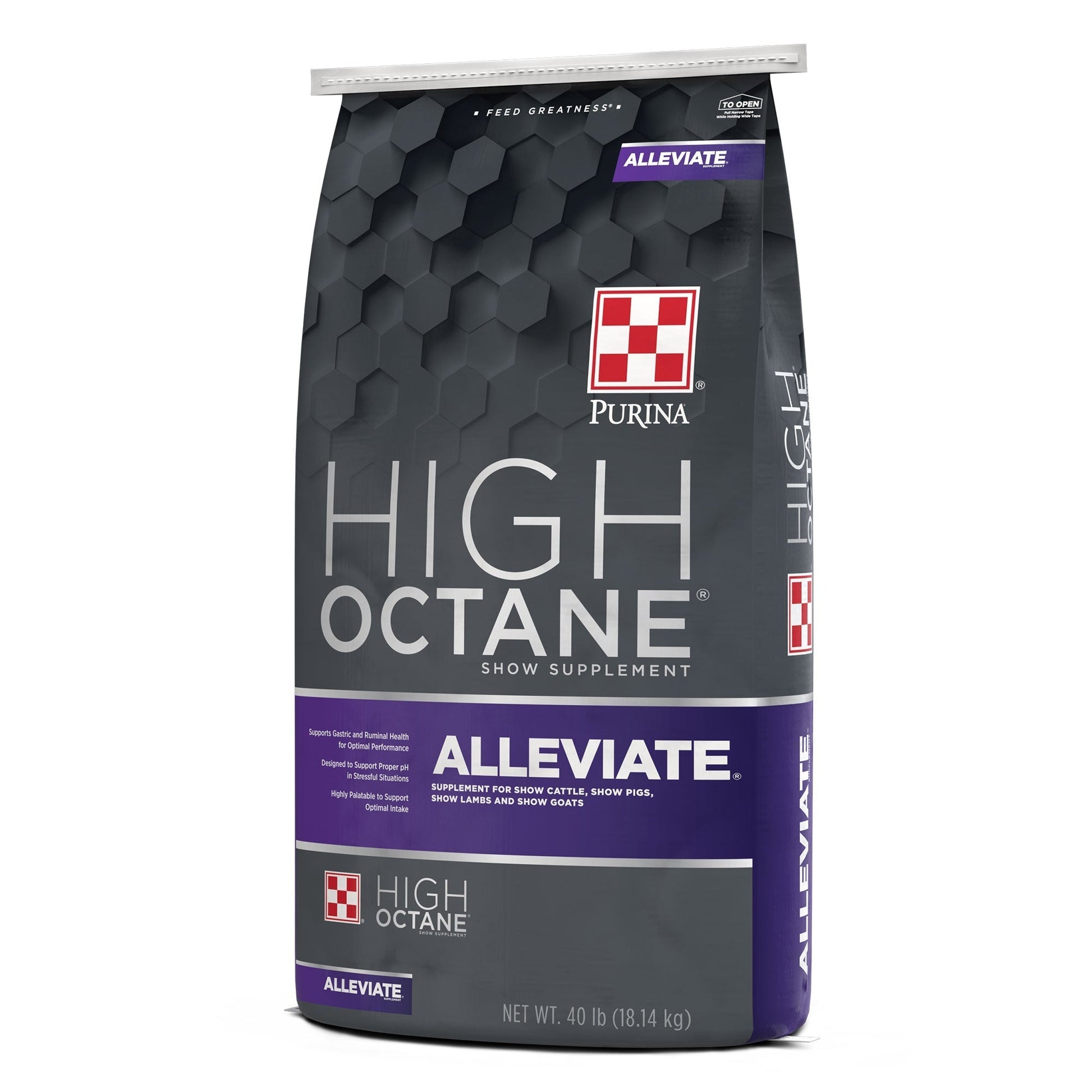 Right angle of Purina High Octane Alleviate Show Supplement