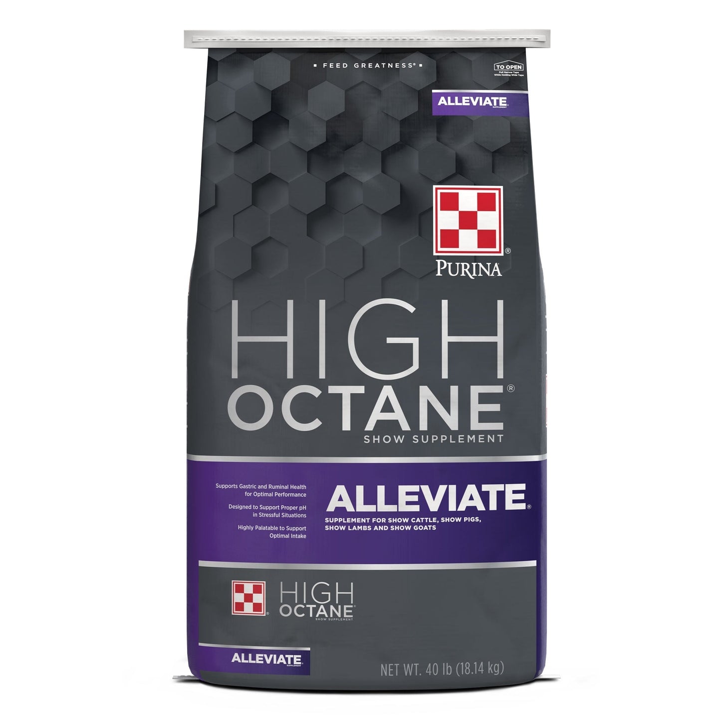 Front of Purina High Octane Alleviate Show Supplement