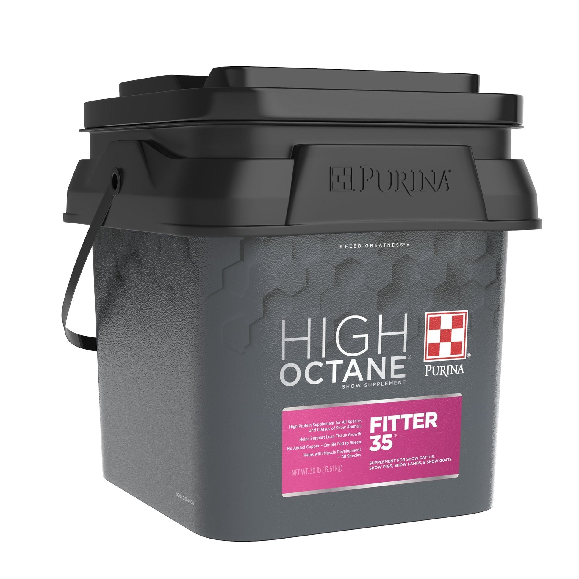 Left angle of Purina High Octane Fitter 35 Show Supplement