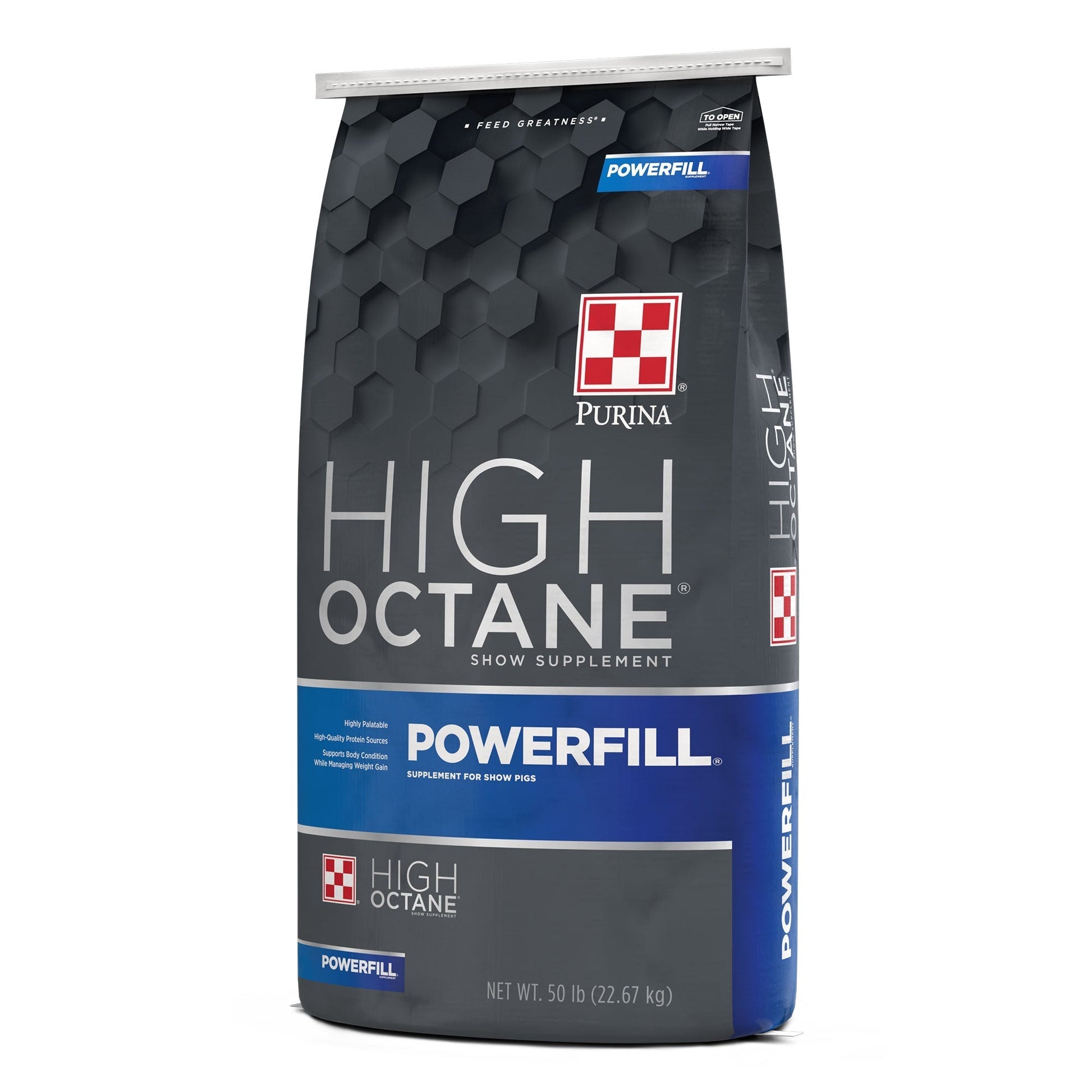 Right angle of Purina High Octane PowerFill Show Supplement