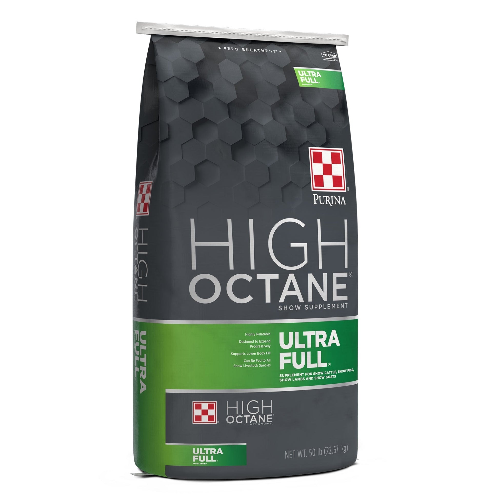 Left angle of Purina High Octane Ultra Full Show Supplement