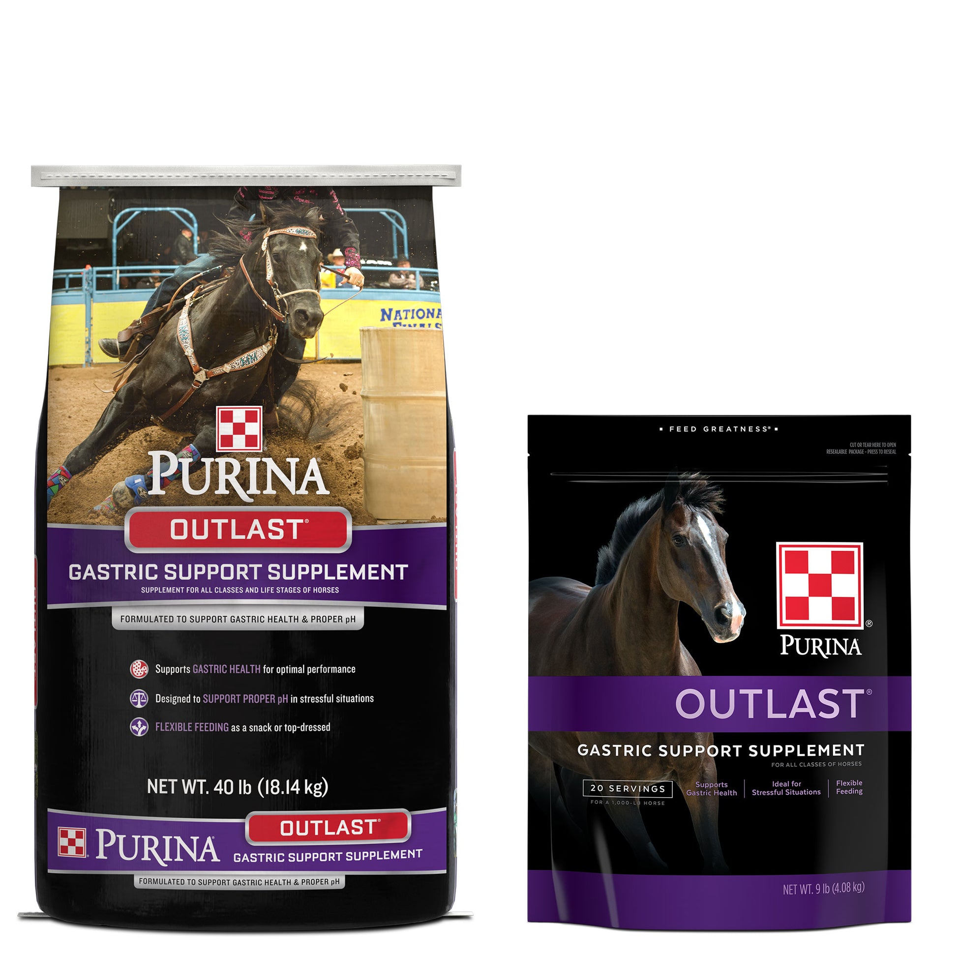 Purina Outlast 50 Pound bag and 9 pound bag grouped together