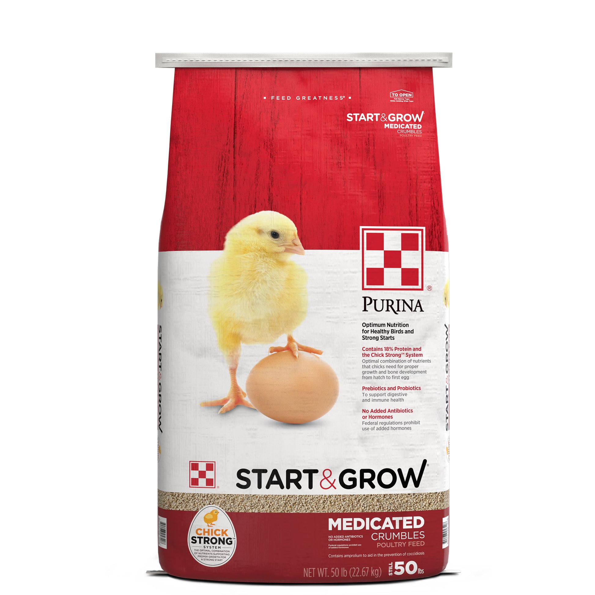 Purina Start & Grow Medicated Chicken Feed 50 Pound bag