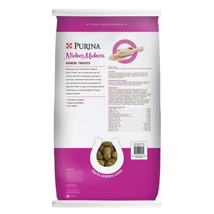 Back of Purina Nicker Maker Horse Treats 15 Pound Pouch