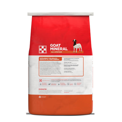 Back of Purina Goat Mineral 25 Pound bag