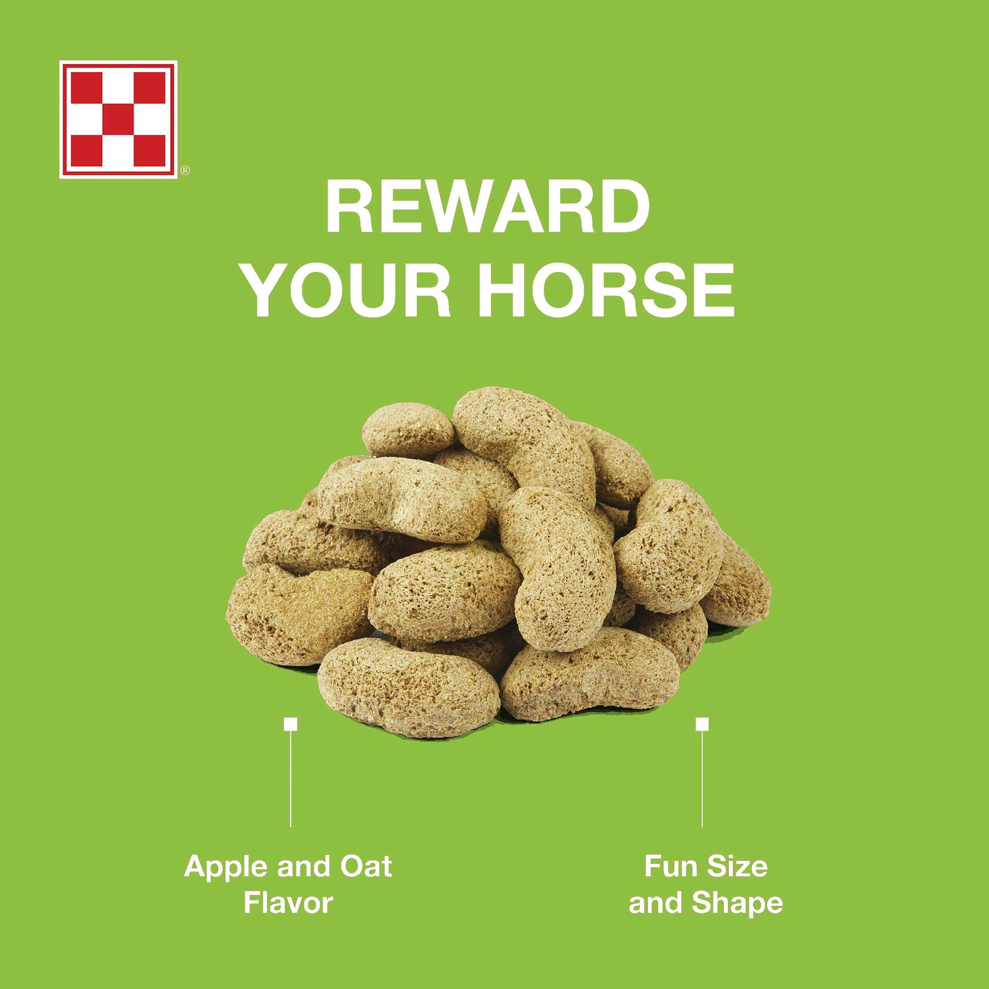 Horse Treats on a bright green background