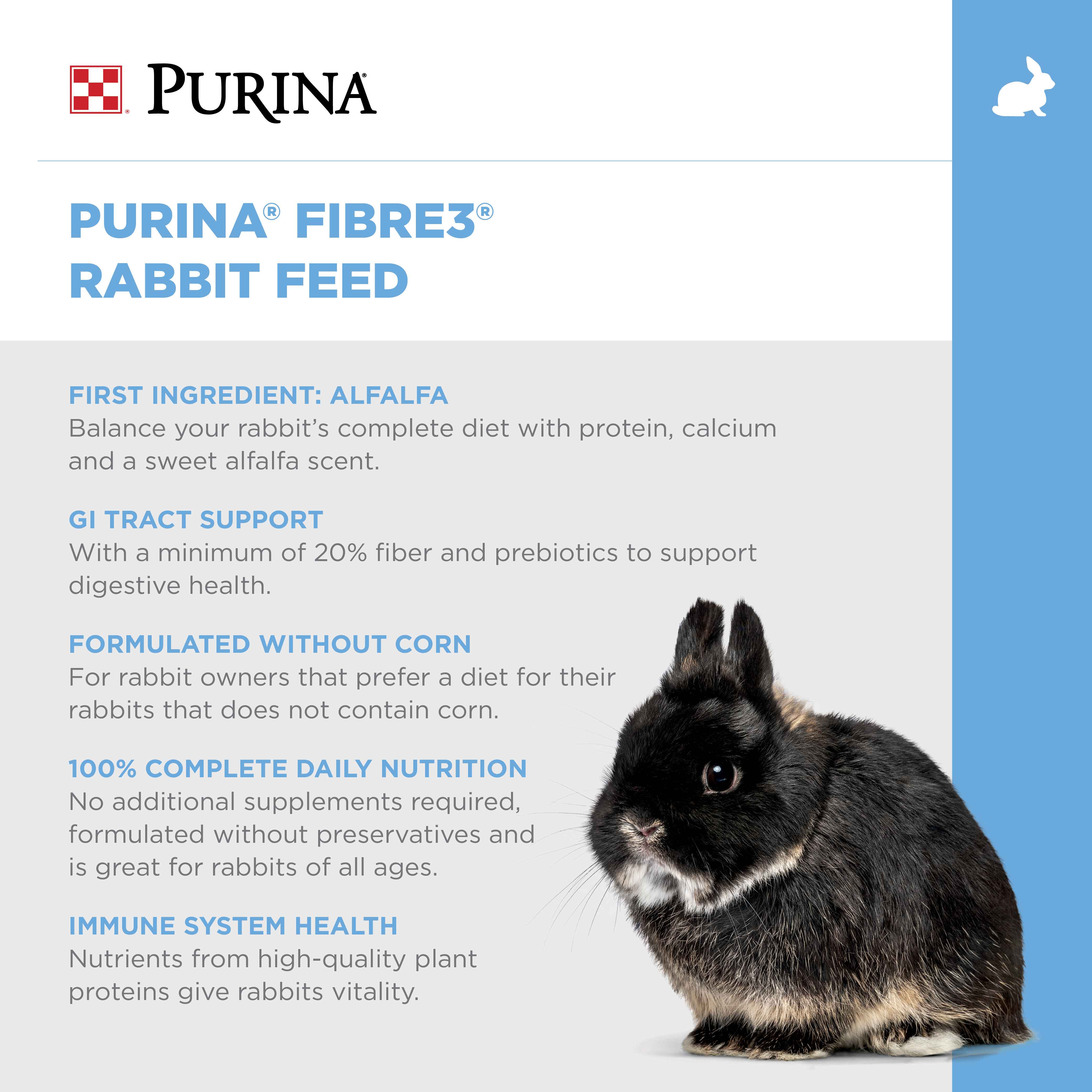 Purina® Fibre3 Rabbit Feed | High in Fiber & No Corn – Purina Animal ...