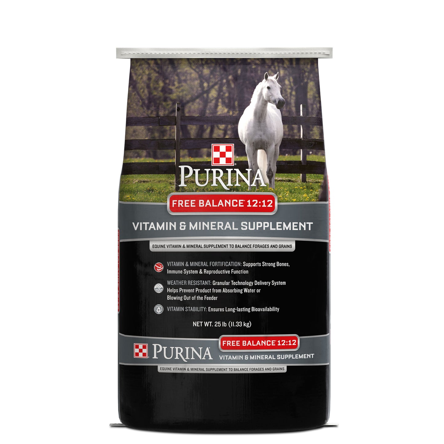 Front of Free Balance 12:12 Vitamin and Mineral Supplement horse feed bag