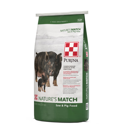 Right Angle of Nature's Match Sow & Pig Complete 50 Pound Bag