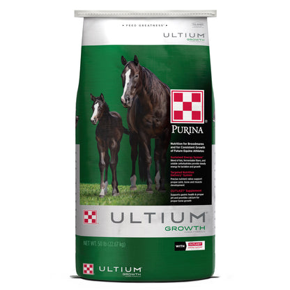 Front of Purina Ultium Growth Horse Formula 50 Pound Bag