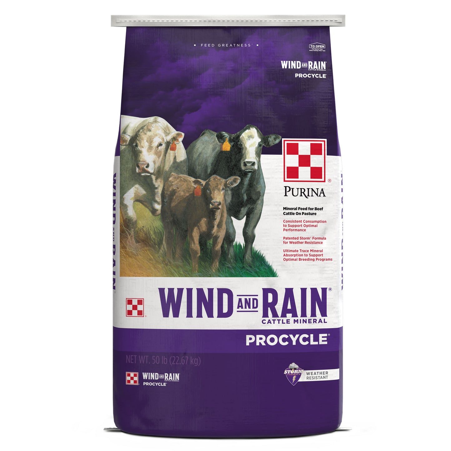 Front of Wind and Rain Procycle 50 Pound Bag