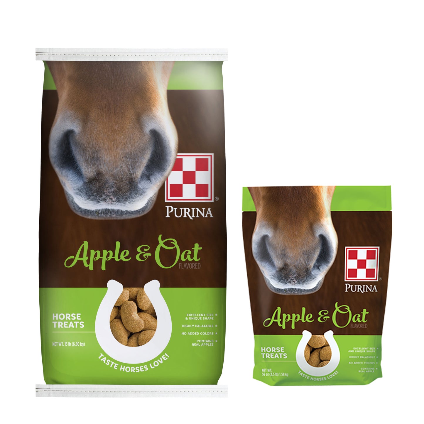 Purina Apple & Oat Horse Treats 15 Pound & 3.5 Pound